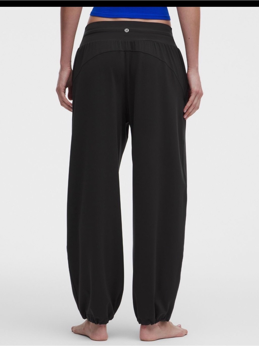 lululemon athletica Black Drawstring Wide-Leg Track Pants - Picture 3 of 8